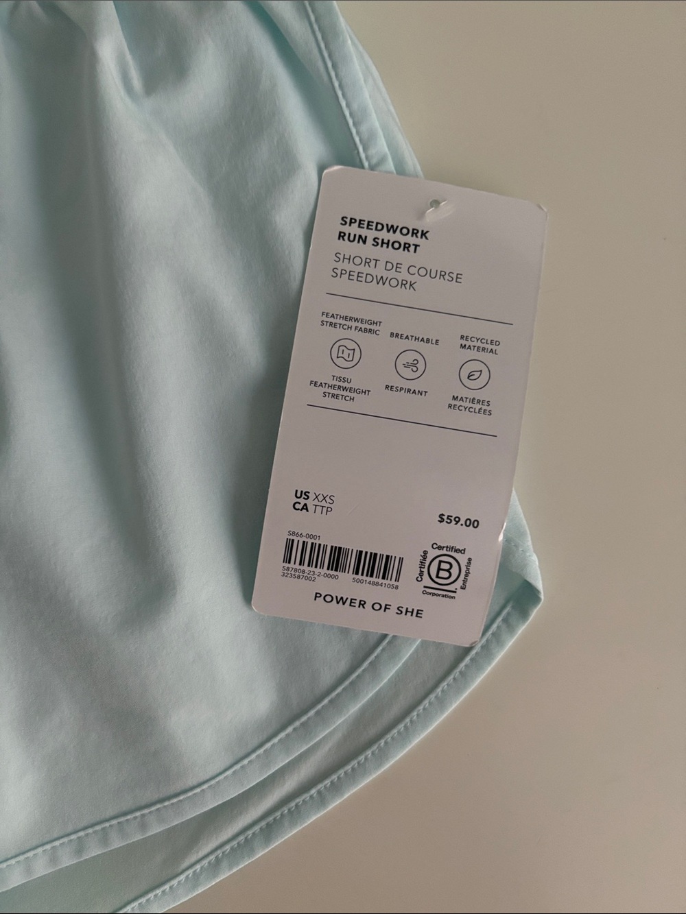 NWT Speedwork Mid Rise 2 1/2" Run Short - Sky - XXS - Picture 8 of 11